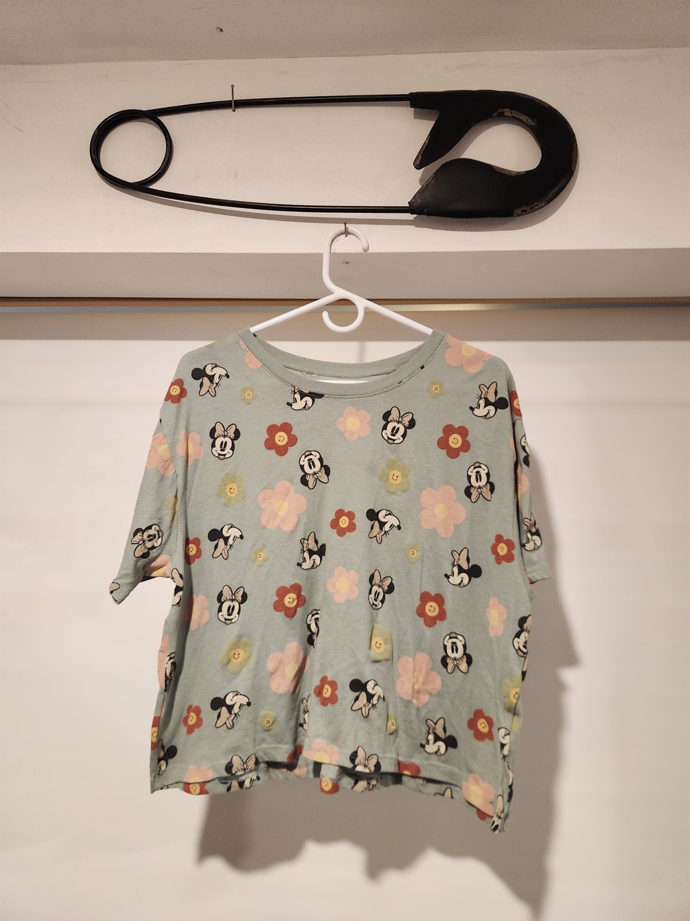 Womens Mint Mickey Mouse Floral Tee